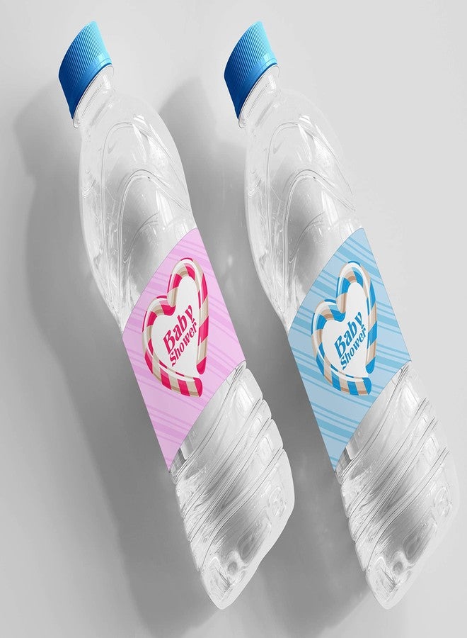 Inkdotpot مجموعة ملصقات زجاجات مياه ذاتية اللصق مقاومة للماء من إنك دوت بوت، 32 قطعة، بتصميم حلوى، مثالية لحفلات استقبال المولود الجديد. - Image 2